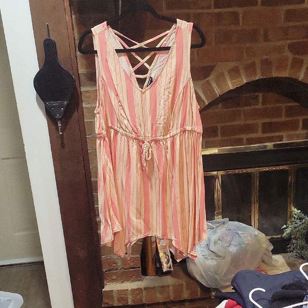 Torrid Pink and Cream Striped Top
